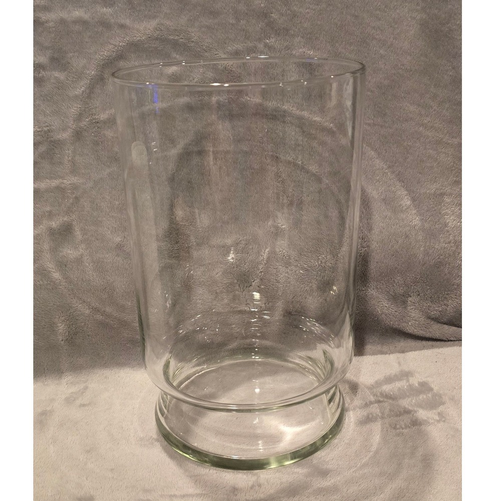 Clear Glass Hurricane Cylinder Vase with Pedestal Base Centerpiece 10 Inch